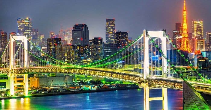 Odaiba view Rainbow bridge