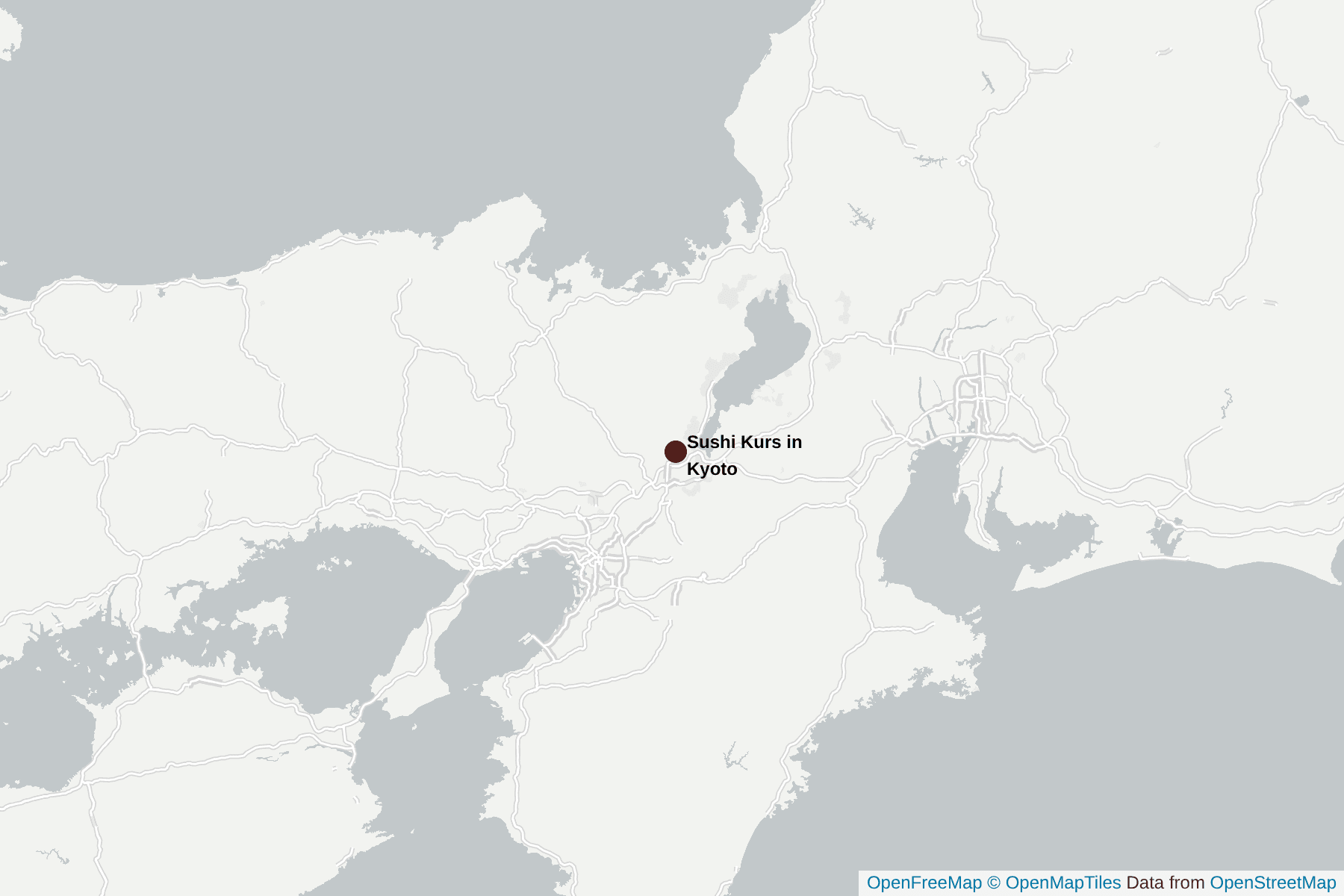 Karte von Sushi Kurs in Kyoto